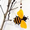 6pcs Bee Ornaments Wooden Bumble Bees Cutouts Decorations for Tree Tree Tray Wreath Christmas Festival Bee Sign Art Crafts Home Hanging Decor