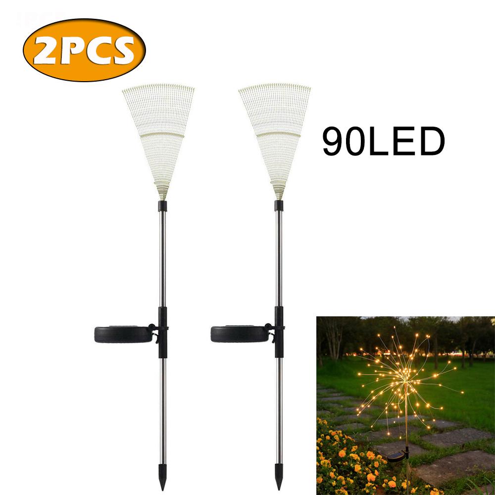 1~4PCS LED Solar Power Firework Lights Garden Decoration Fairy Lamp Waterproof Outdoor Dandelion Lawn Light Patio Garden Decor