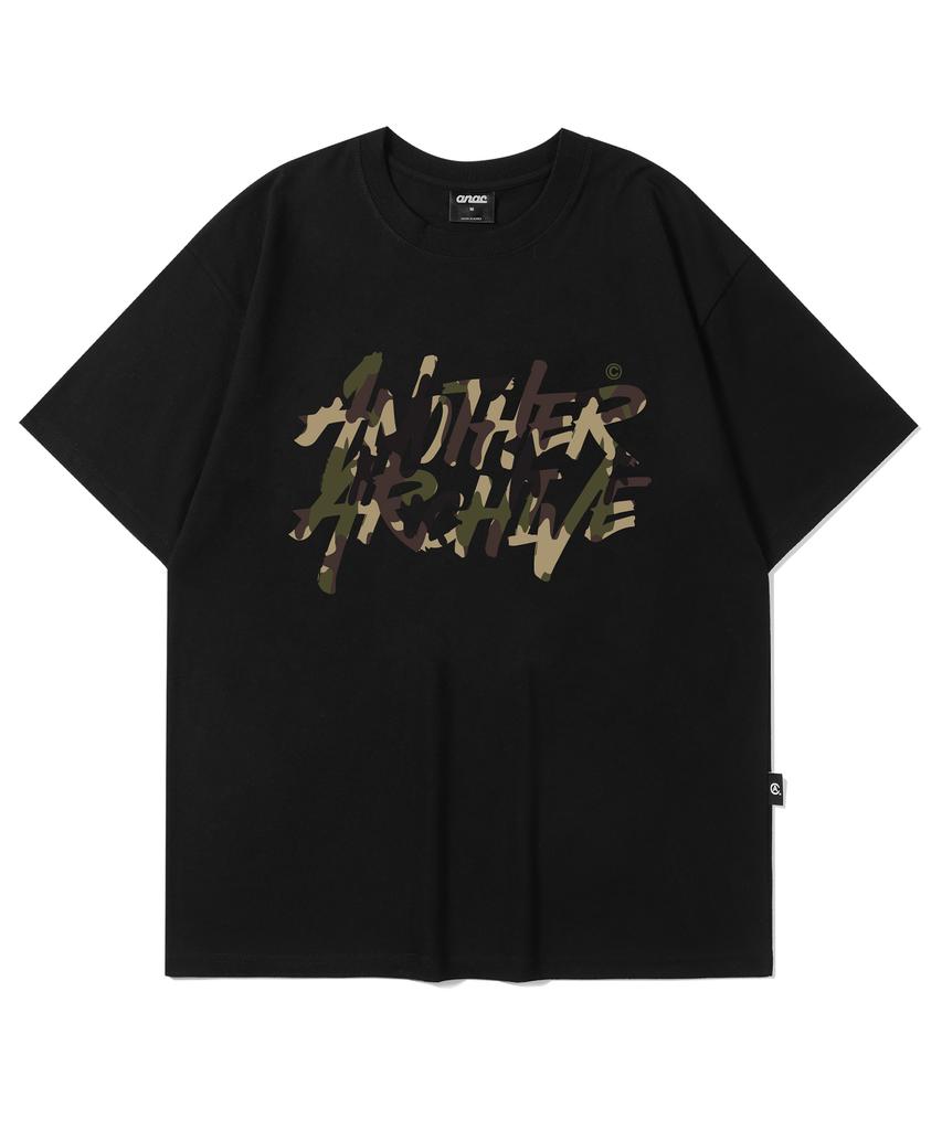 ANOTHER ARCHIVE Camo Graffiti Logo Short Sleeve T-Shirt_White