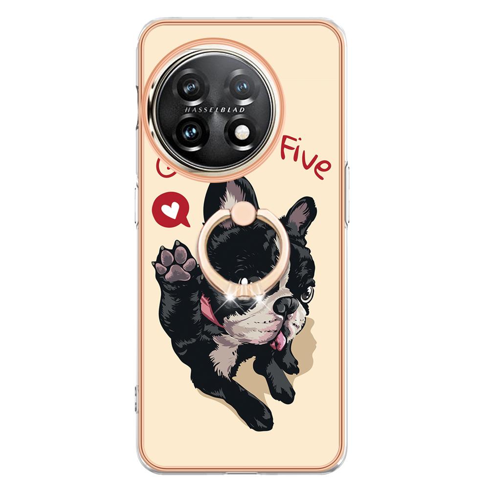 Luxury IMD Electroplating Frame TPU Shockproof Phone Case Metal Ring Stand For OnePlus 11/OnePlus Nord N300 N20 N30/OnePlus CE 3 Lite 5G