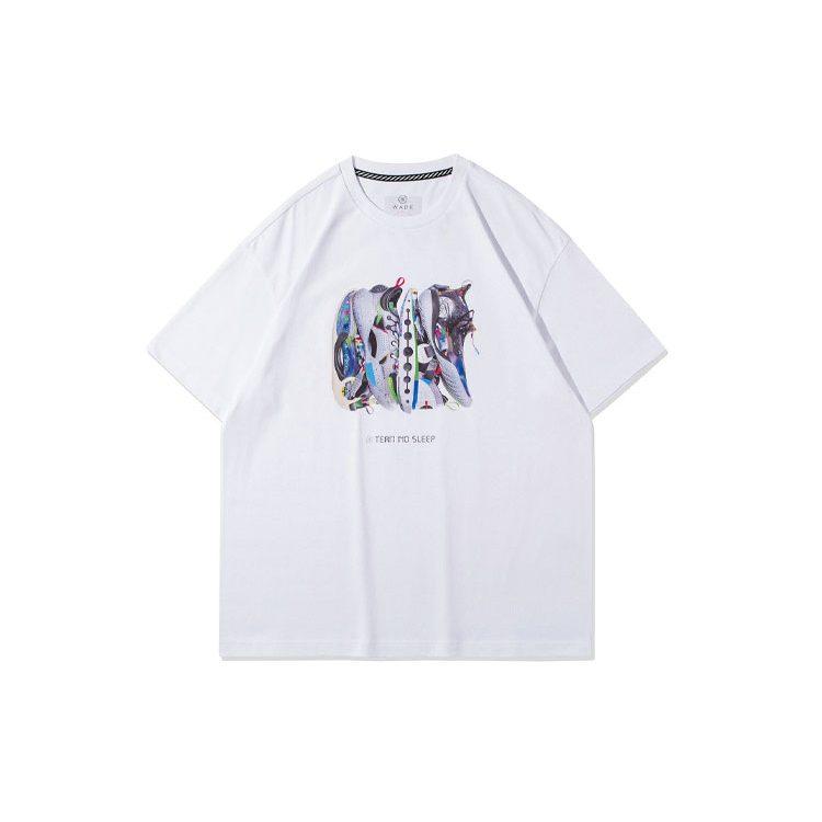Li Ning T Shirts Men's White Crew Neck Moderate Straight Fit AHSRA85-1