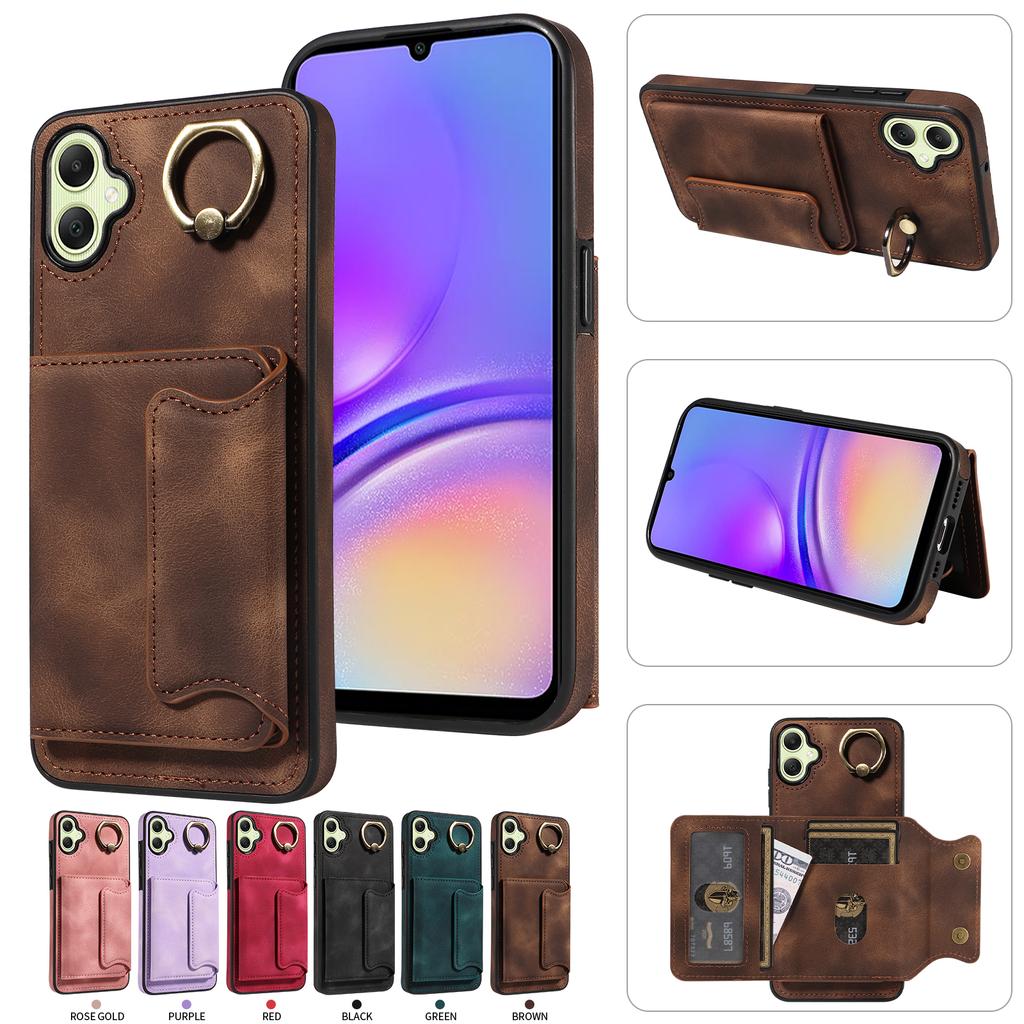For Samsung Galaxy A05,Samsung Galaxy A05s Ring Bracket Card Holder Slots Cover Phone Case