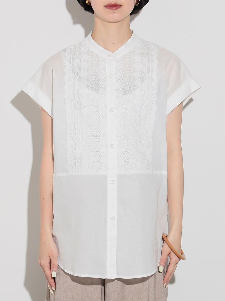 Košile Krajka Yoke Košile OFF BÍLÁ JEDNA VELIKOST [Beams Heart] S/S Dámské