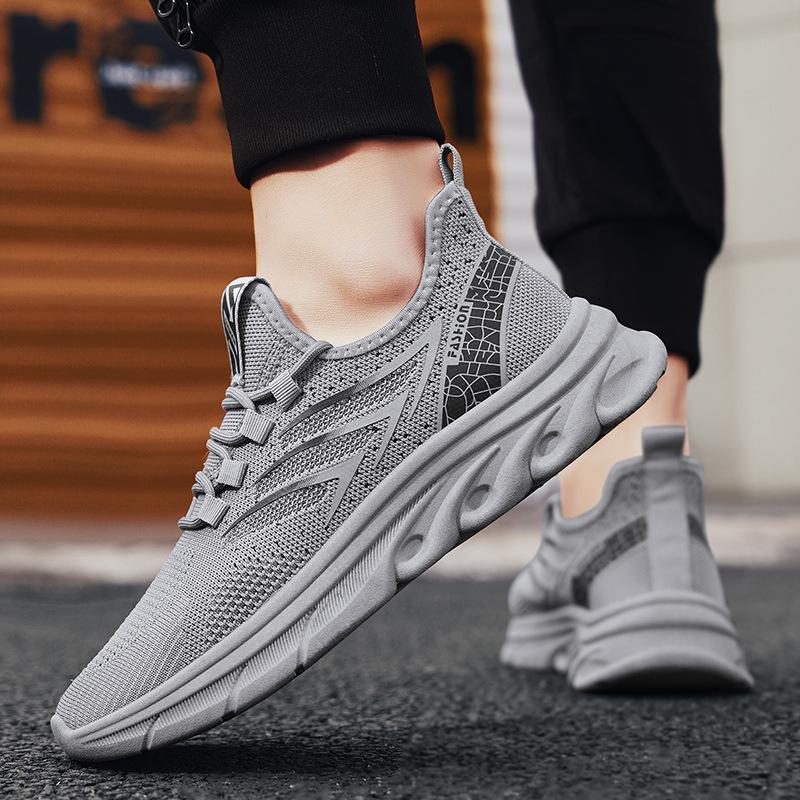 Men's shoes summer new low-top dad shoes fly-woven mesh breathable casual sports shoes young and young students running shoes