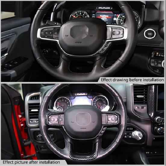 Interior Steering Wheel Panel Cover Trim For Dodge Ram 1500 2018+Accessories