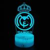 Real Madrid Wappen Logo Nachtlicht für Kinder 16 LED 3D + Fernbedienung