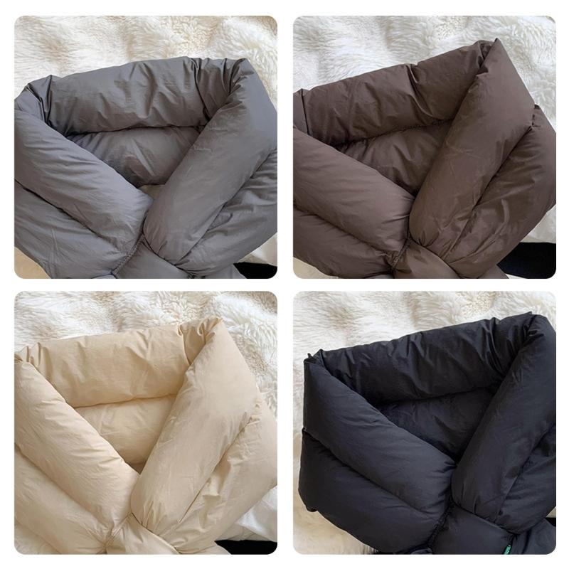 Sciarpa Collo Calda Invernale da Donna, Scaldacollo, Colore Unico, Leggera, Imbottita, Piumino, Sciarpe, Copricollo per Sci all'Aperto