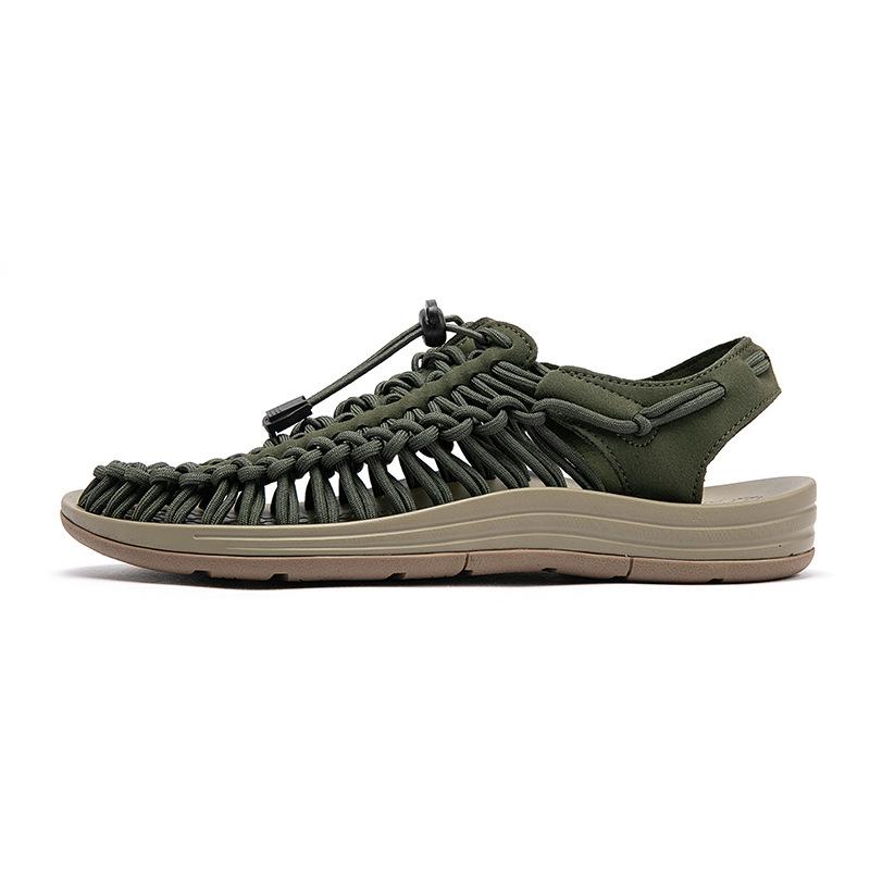 Fashion Fashion Men Sandals Genuine Leather Men Casual Shoes Weaving Design Beach Sandals Outdoor Couples Walking Shoes Water Shoes 2025