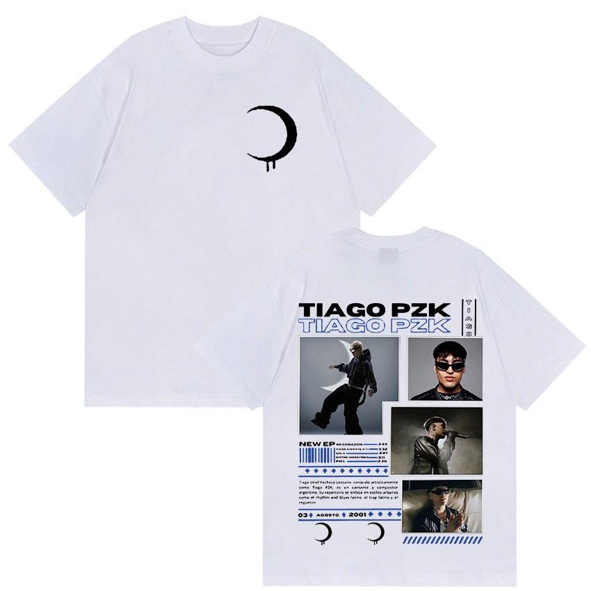 2026 SpringSummer Rap Artist Tiago PZK Album TShirt Mens Fashion HipHop Retro Cotton Casual Shirt