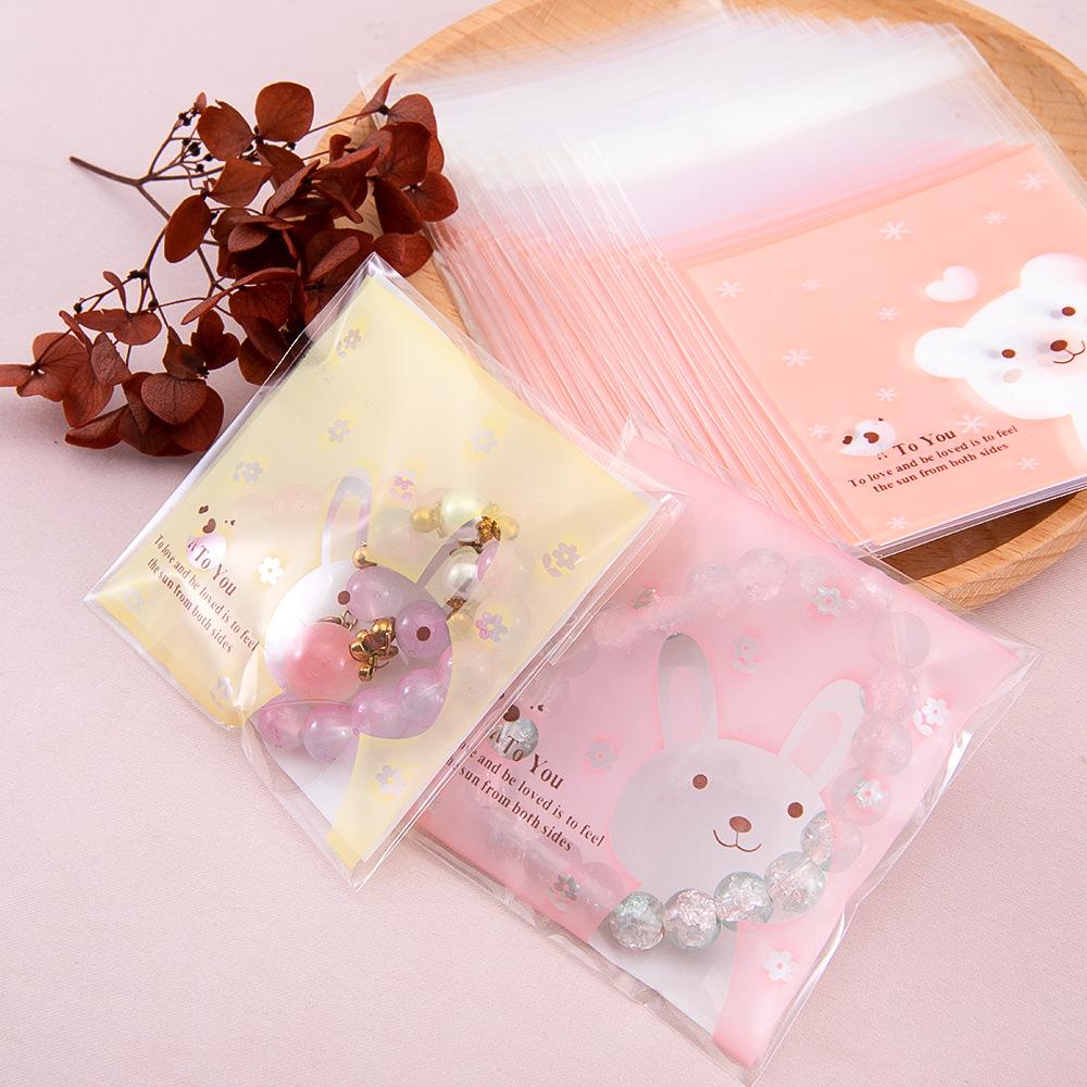 Cartoon Style Self-Adhesive Bags for Baking, Cookies, and Jewelry Storage