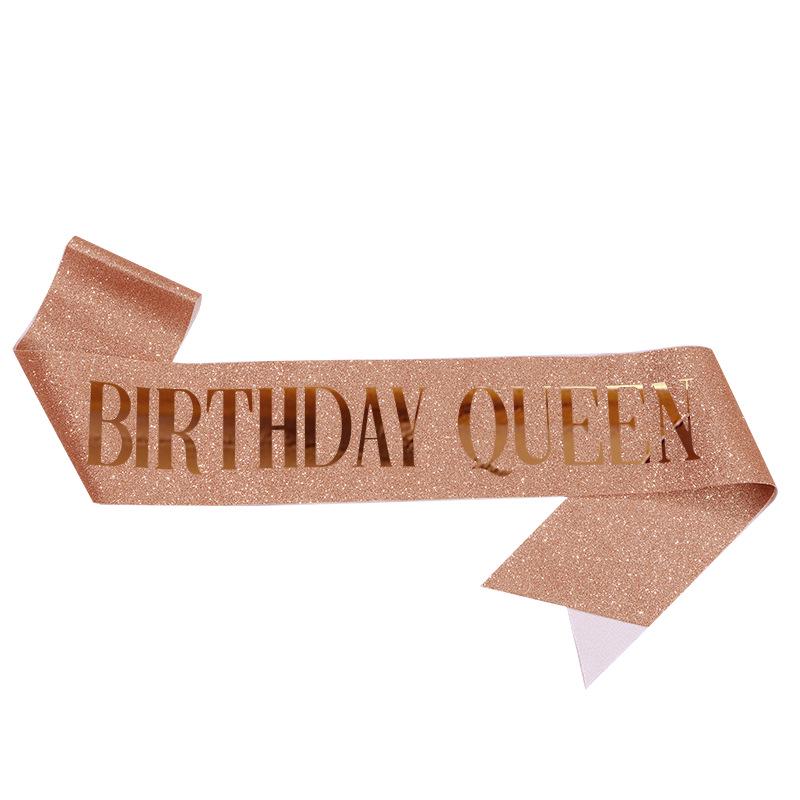 European & American Fashion Glitter Birthday Sash - Birthday Queen/Girl Ribbon