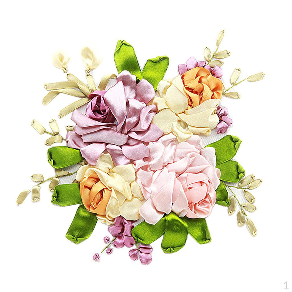 

Ribbon Embroidery Stitch Diy Handmade Bouquet Murals Kunst Und Skulpturen 05