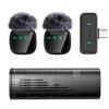 Magnetic Wireless Lapel Mic with Pull-out Charging Case, Noise Reduction, Bluetooth Connectivity for Live Streaming & Recording.