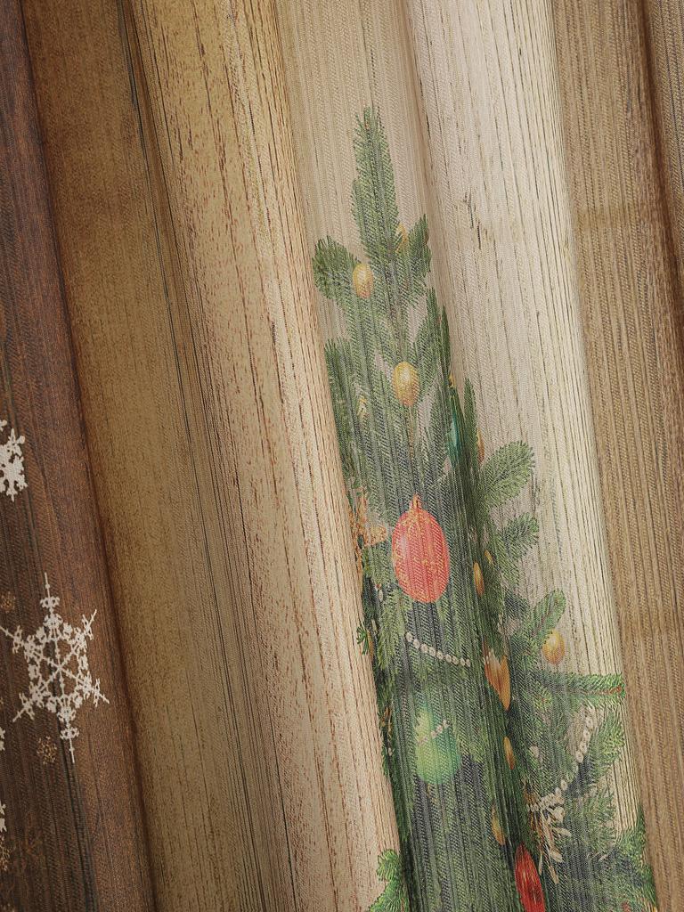 Christmas Curtains 82 Inch Winter Bedroom Window Drapes Tree Xmas Curtains for Living Room