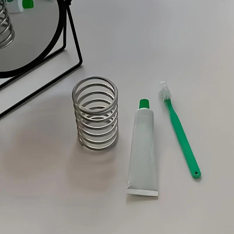 Edelstahl Spiral Schreibtisch-Organizer Multifunktional Hohl Stifthalter Badezimmer Zahnbürstenhalter Arbeitsplatten-Zubehör Reise