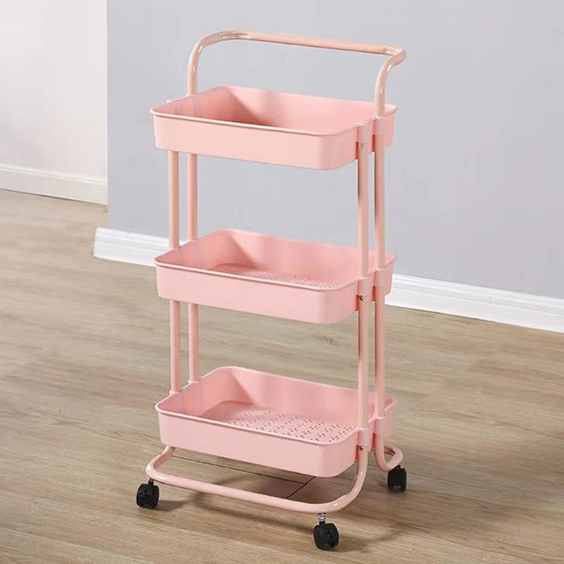 Rolling Cart With 4 Wheels Large Capacity Strong Load-Bearing Rolling Storage Cart With Handle Multifunctional Storage Shelves