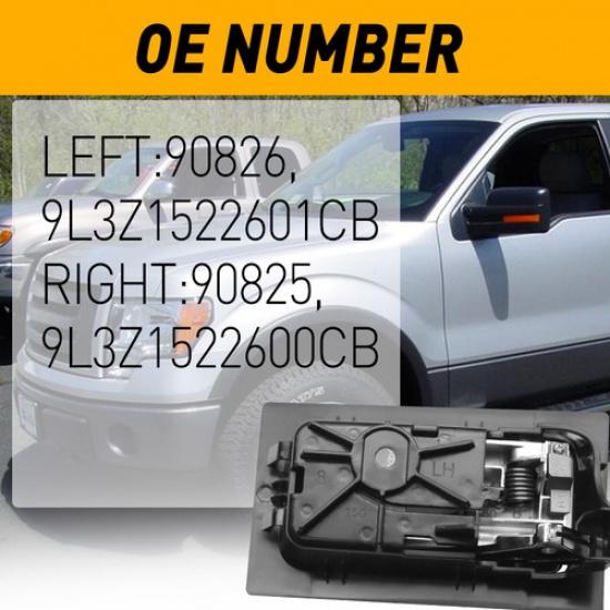 Front & 2X Left Rear & Interior Door Right Handle For 2009-2014 Ford Lobo Silver