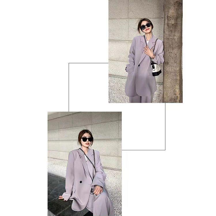 Women's Fashionable Slimming Loose-Fit Two-Piece Suit Jacket - Korean Style for Spring/Autumn 2026