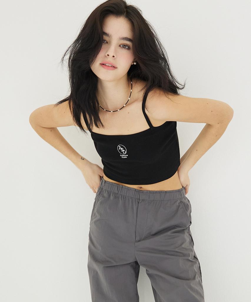 AWESOME STUDIO Crop Top Signature Sleeveless Black