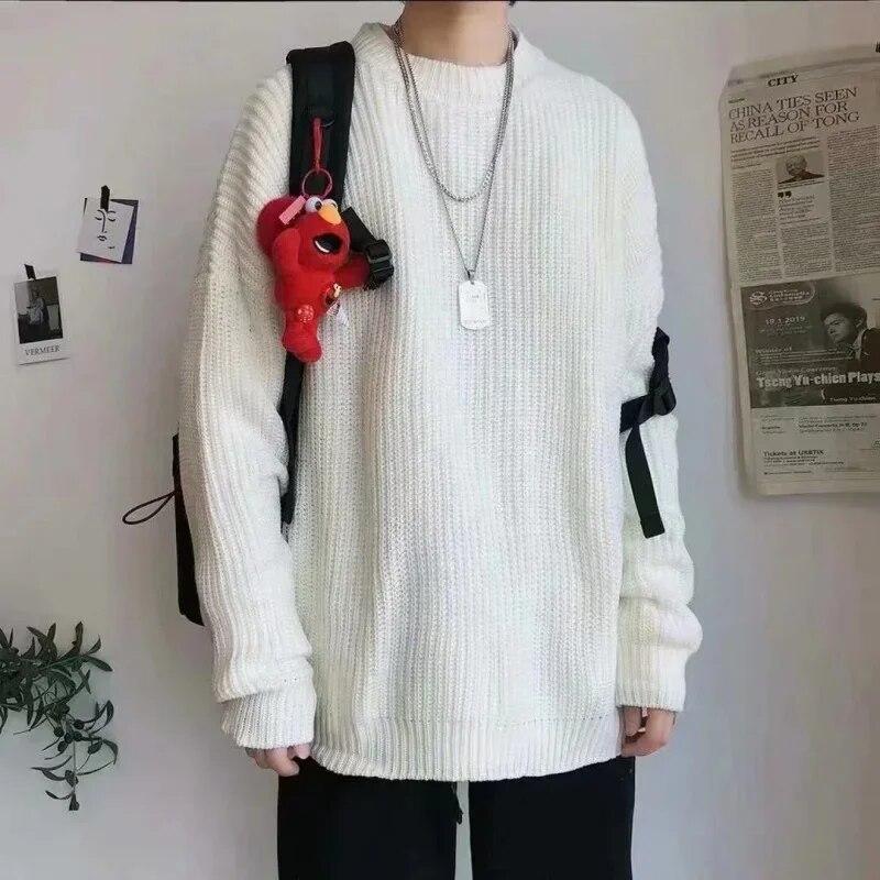 

Корейские модные свитера мужские осенние однотонные шерстяные свитера Slim Fit Мужская уличная одежда мужская одежда вязаный свитер мужские пуловеры M белый