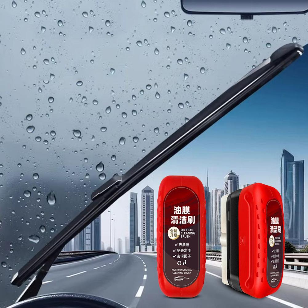 Car Glass Oil Film Remover Automotive Glass Sponge Cleaning Brush Front Inner Windshield Glass Oil Film Cleaner For Car Cleaning