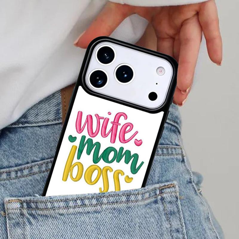 Wife Mom Boss Mum TPU Phone Case for iPhone 17ProMax 12 13 14 15 16e 17 Pro Max Plus Air Cover