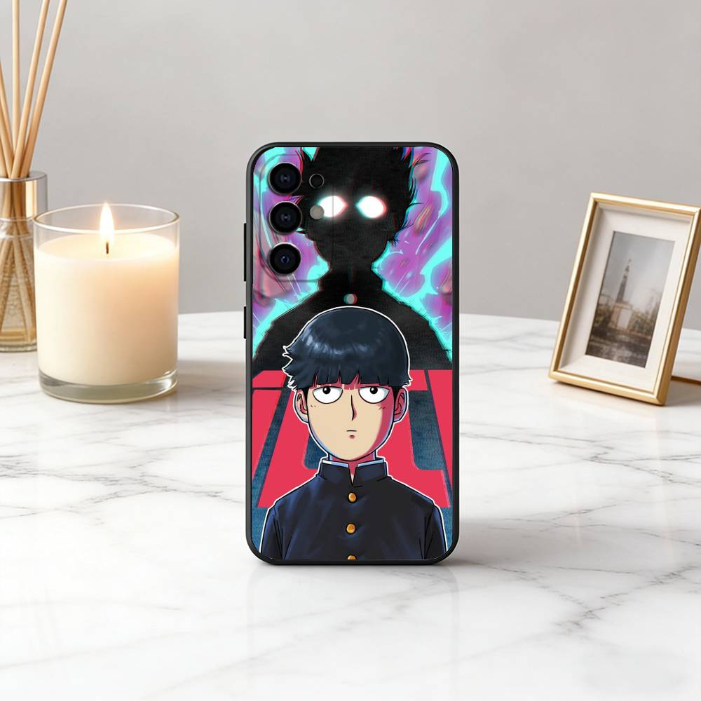 Mob P-Psycho 100 Shigeo K-Kageyama Phone Case For Samsung S25,S24,S21,S22,S23,S30,Ultra,S20,Plus,Fe,Soft Silicone Black Cover