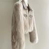 New autumn and winter fur jacket women's short high-waisted imitation fox hair Japanese and Korean fashion thickened top