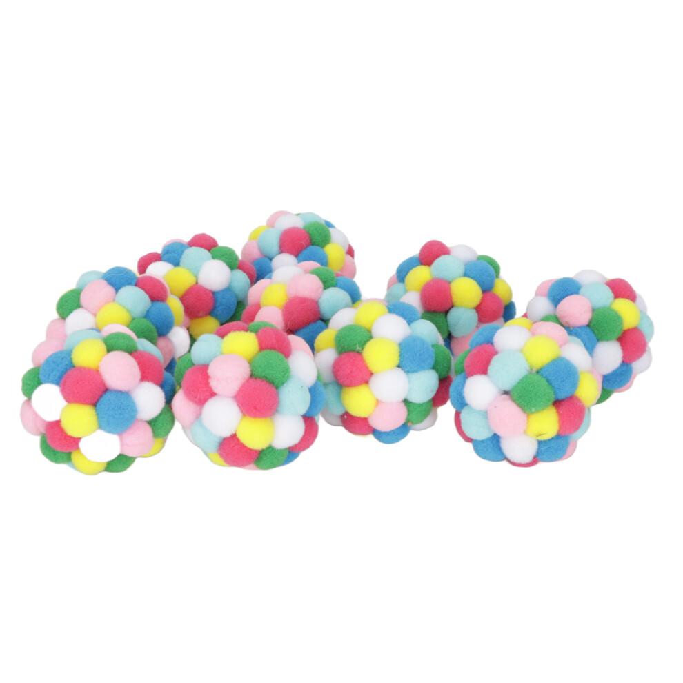 5pcs Plush Cat Balls With Bells Inside Eco Friendly Interactive Toys For Indoor Cats Soft And Elastic Fuzzy Kitten Playthings