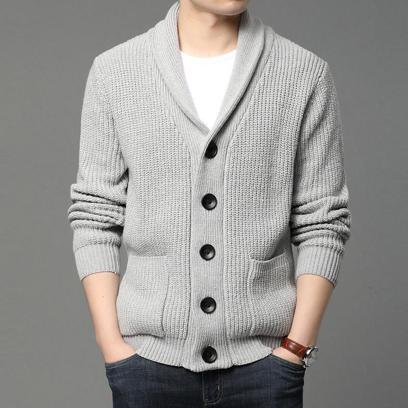 Nouveau Hommes Revers Col Cardigan pull hiver manteau épaissir Chaud Tricot Nouveau Hommes Revers Col Cardigan pull hiver manteau épaissir Chaud Tricot