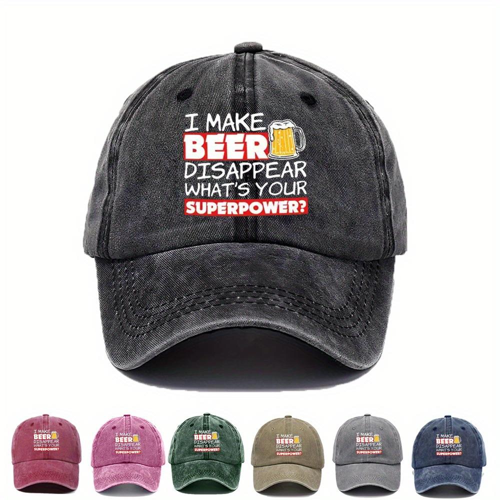I Make Beer Disappear Funny Baseball Cap Vintage Washed Adult Unisex Outdoor Casual Polyester Cap