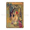 Parfumerie Violet Art Nouveau Poster Metal Signs Garage Club Printed Funny Decoration Garage Tin Sign Poster