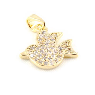 [H2598] - Gold Plated Pendant 'Divine Dove'