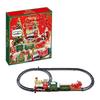 Plastic Christmas Toy Train and Truck Set with Battery Operated Motion for Holiday Shelf Display, Kids Ages 3+ and Family Use