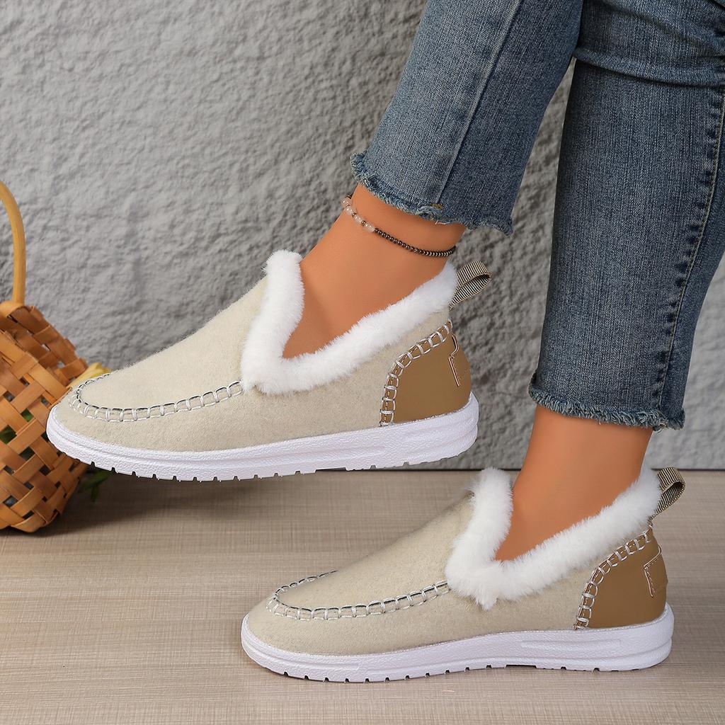 Fashion Designer Winter Flats Women Snow Boots Winter Warm Casual Shoes Short Plush Cotton Shoes Women Trend Walking Ankle Boots Women