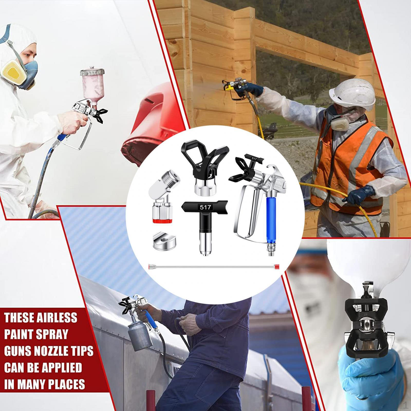 

Airless Paint Sprayer Spray Guide Accessory Tool Set Lightweight Good Sealing with 10 Extension