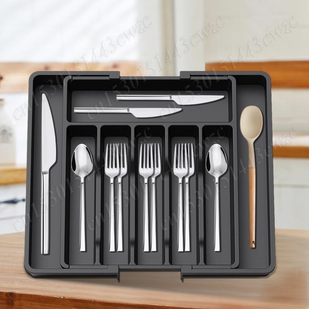 Expandable Silverware Drawer Organizer Tableware Organizer Adjustable Cutlery and Flatware Tray Kitchen Utensil Organizer Gadget