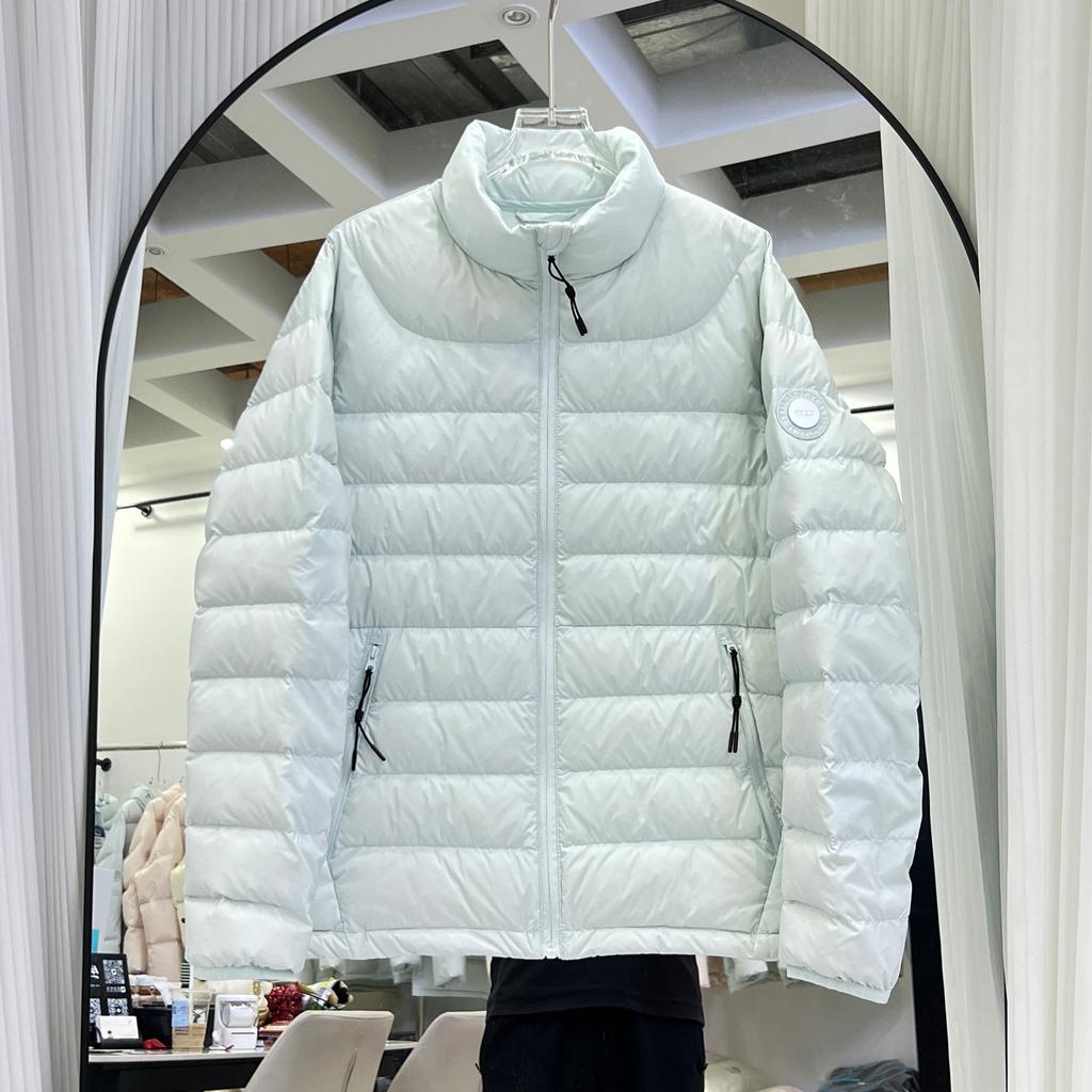 Light and Thin Ribs Down Jacket Women's Short White Duck Down Winter New Hooded Couple Warm Casual Jacket