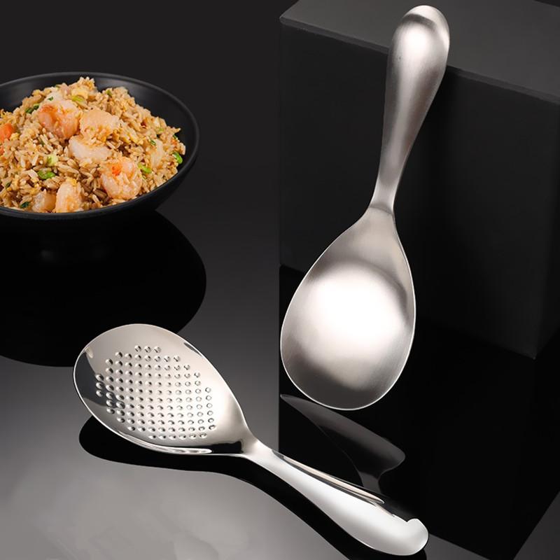 Küche 304 Edelstahl Hohlgriff Reislöffel Antihaft Große Kapazität Suppenlöffel Sieb Vertiefen Verdicken Geschirr