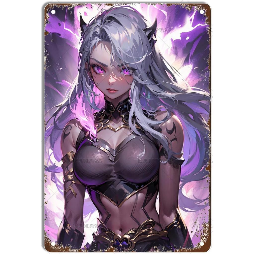 Fox Anime Pinup Girls Metal Tin Signs Wall Decoration Plaque Vintage Poster Iron Painting for Man Cave Home Cafe Garden Club Bar