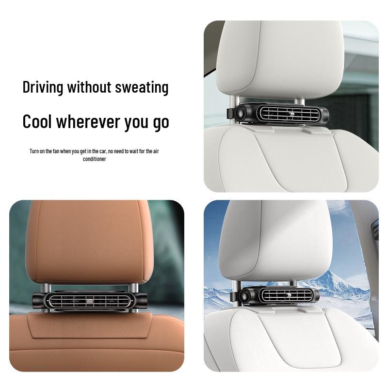 Turbo Power Car Seat Fan with USB, Large Wind for Backrest Comfort