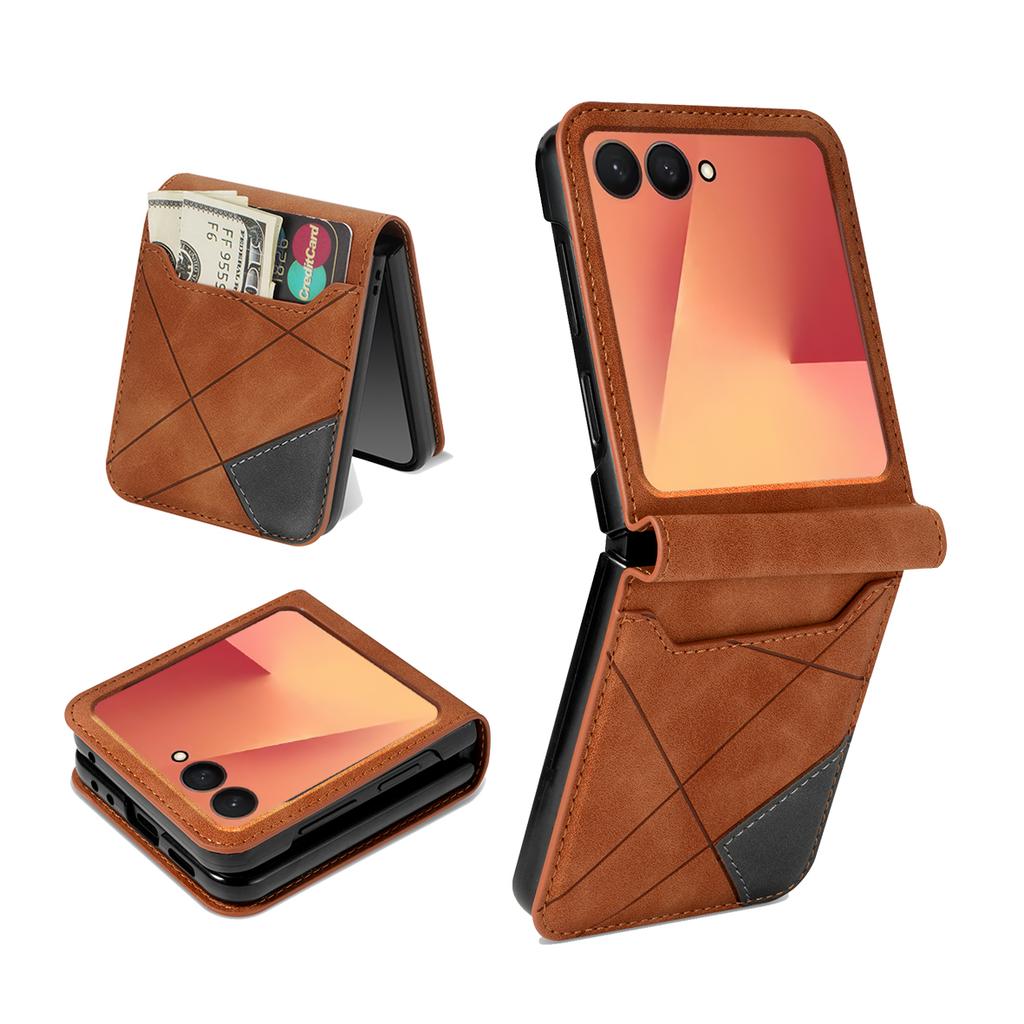 Dla Samsung Galaxy Z Flip 8 7E 7 6 5 4 Skórzane Etui na Telefon z Uchwytem na Portfel, Miejscem na Karty, Tylnym Pokrowcem, Etui Ochronne Tylne, Pokrowiec Książkowy
