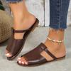 Γυναικεία Cut Out Slide Σανδάλια Flat Slide Sandals, ελαφριά slip σε παπούτσια εξωτερικού χώρου
