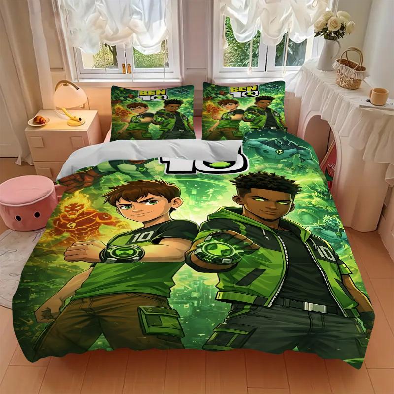 Ben 10 Alien Force Print 3Pcs Bedding Setduvet Cover With 2 Bedropillowcase Home Birthday Gift