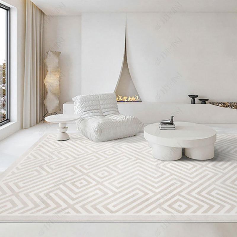 Tappeto Grande Semplice Stile Crema per Soggiorno e Camera da Letto Preferito dai Bambini Tappetini Antiscivolo Creano un'Atmosfera Calda e Accogliente