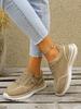 Plus Size Breathable Sports Shoes with Side Zipper - Autumn 2025 New Chunky Sole Comfort Running Shoes