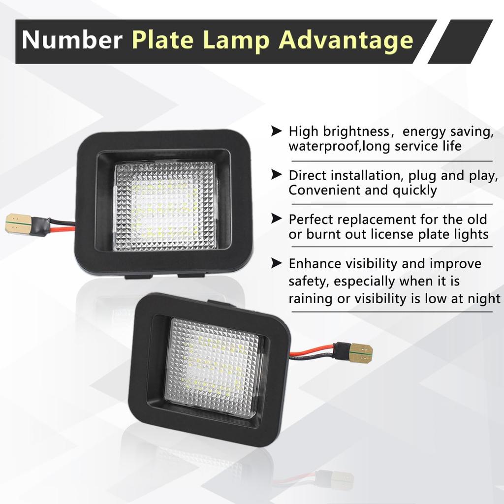 LED License Plate Light Tag Lights Assembly Compatible With 2015- Ford F150,2017- F150 Raptor Number Plate Lamp Pickup Truck Replacement (Clear Lens)