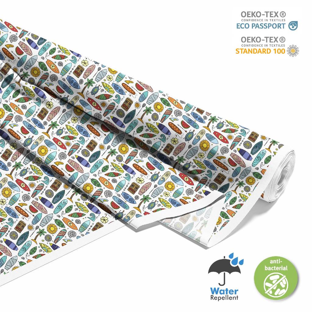 Outdoor Dekostoffe Oxford - Motiv Surfbretter