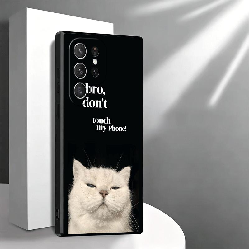 Funny Dont Touch My CallPhone Soft Phone Case for Samsung Galaxy S26 S25 Edge S24 Ultra S23 Plus S22 S21 FE S20 Black Cover Back