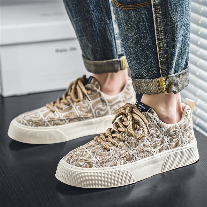 Autumn Men's Graffiti Prints Canvas SneakersOutdoor Lace Up Men Casual Shoes  Spring Autumn Breathable Fashion Vulcanize Shoes